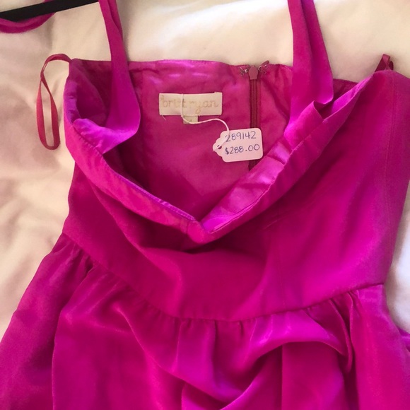 NWT Britt RYAN Fushia Silk Bustier Halter Dress - Picture 5 of 7